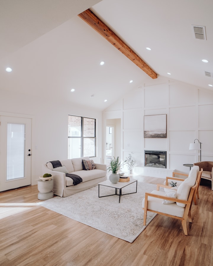 Residential interior concept with open living space